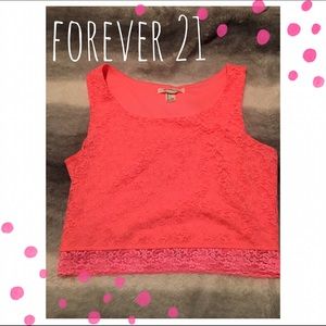 Coral Lace Crop