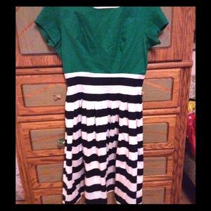 Green and striped dress