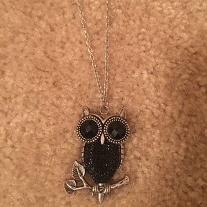 Long chain, owl pendant necklace