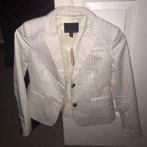 Banana Republic- white striped blazer