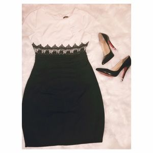 Black and white cocktail dress