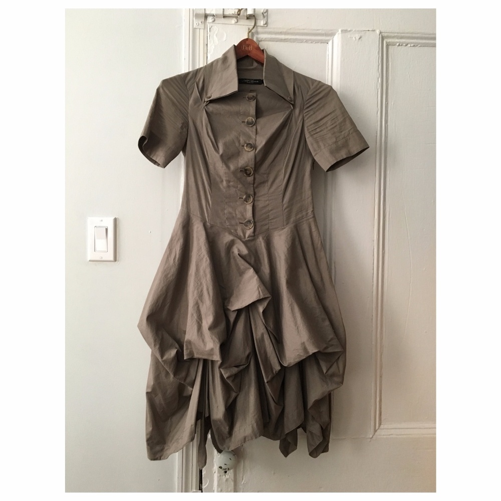 All Saints Spitalfields Parachute Dress in Taupe