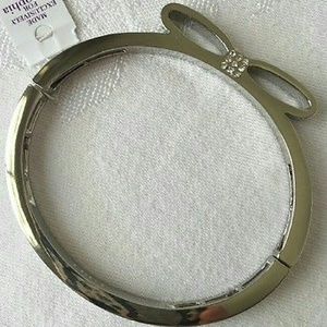 Lia Sophia Ladylike Bow Bangle Bracelet w/crystals