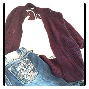 Burgundy Cardigan