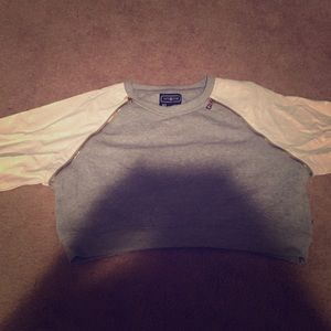 Grey and white sweatshirt