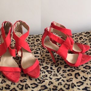 Red suede 6' heels.