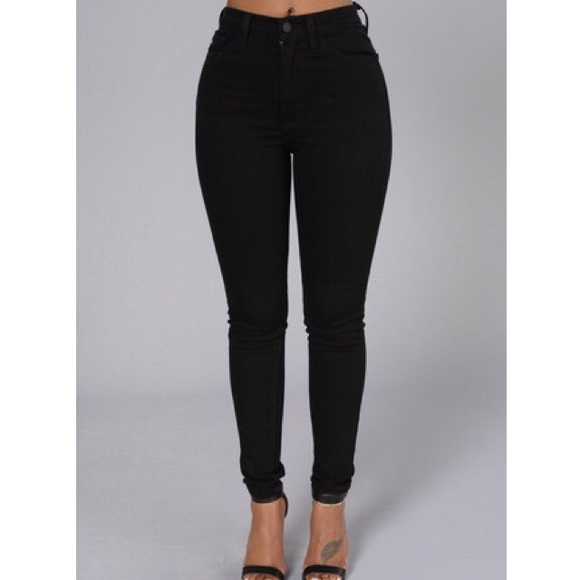 High waisted black jeans
