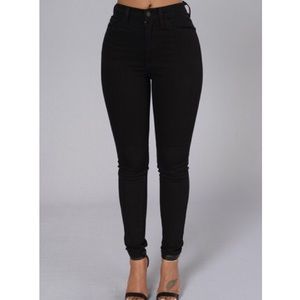 High waisted black jeans
