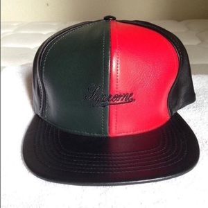 Supreme 5 Panel leather hat