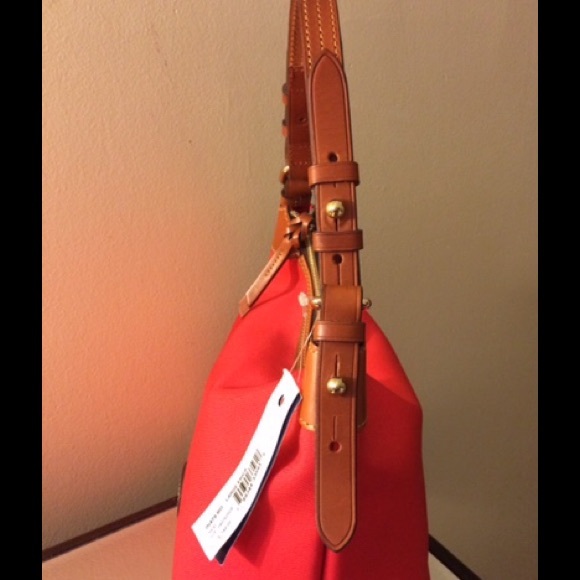 NEW LARGE RED DOONEY AND BOURKE ERIKA HANDBAG