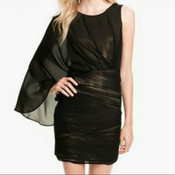 bcbg black and gold dress Sequin Crepe Dress Gold & Black Combo / 6
