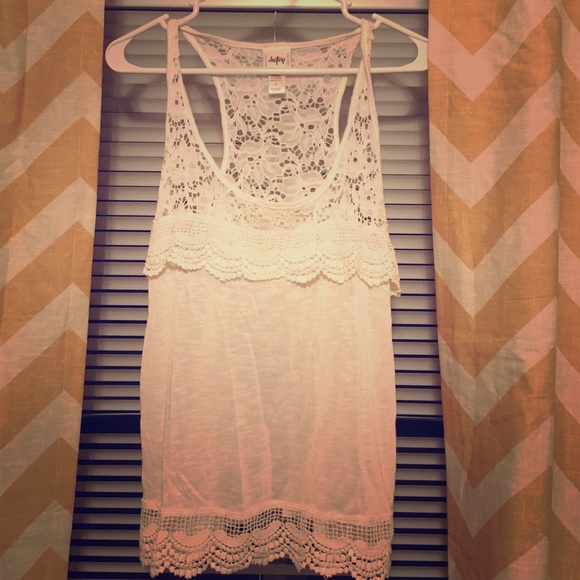 White lace, buckle brand tank top