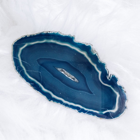 Vintage Blue Agate Stone Brooch