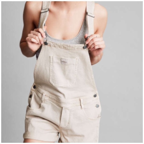 tan overall shorts