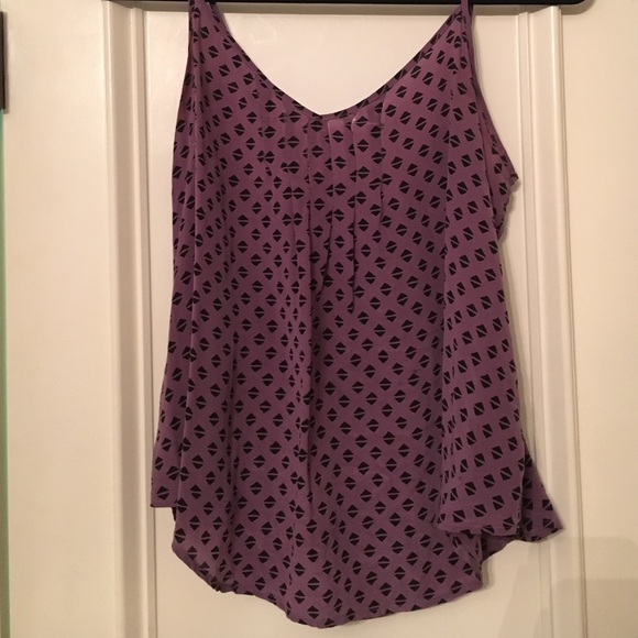 Purple tank with black geometric pattern