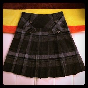 Dark Grey Plaid Skirt