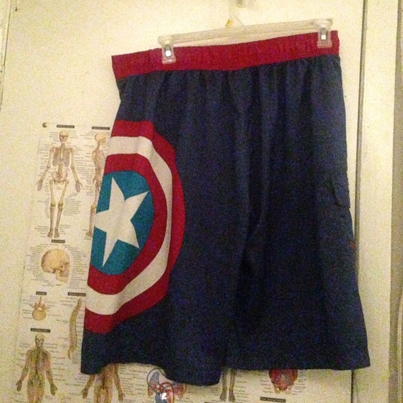 Marvel's Captain America Swimming Trunks - Picture 1 of 3