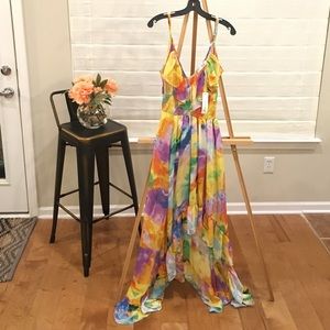 Chiffon Printed Tiered Dress- T-Bags Los Angeles