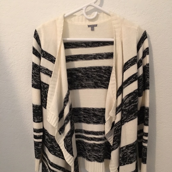 White and gray cardigan
