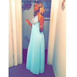 Teal prom dress