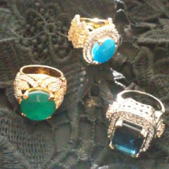 Rings semi precious stone gold plated