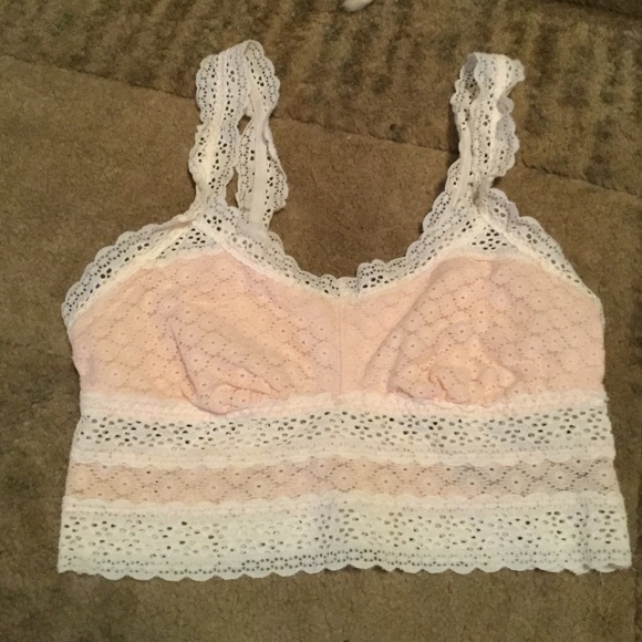 Pink and white bralette