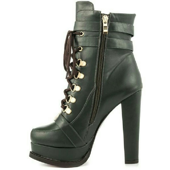 Storm Chaser Leather combat booties - Picture 2 of 3