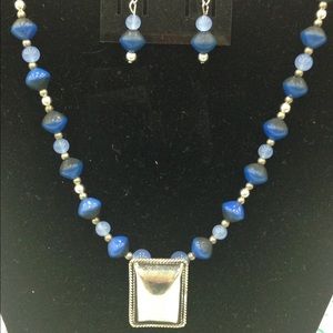 Handmade necklace with earrings sterling silver