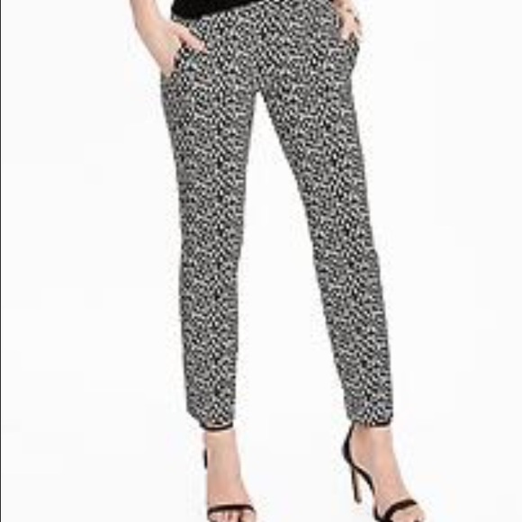 Banana Republic Black + White Drapey Pants 0