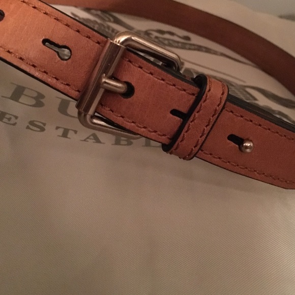 LEATHER/CANVAS BURBERRY BELT