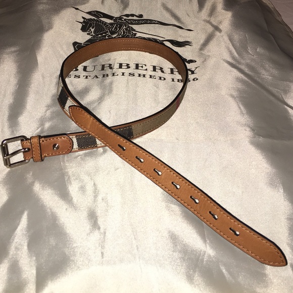 LEATHER/CANVAS BURBERRY BELT