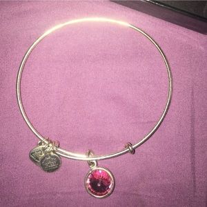 Pink gem October bracelet