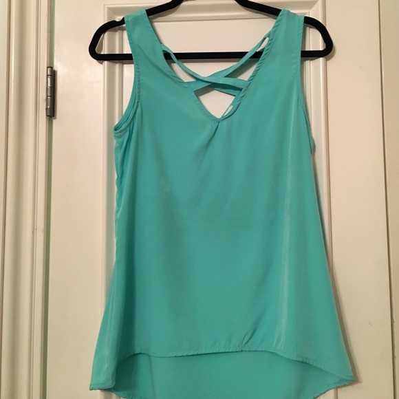 Sky blue tank with cross detail