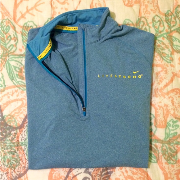 Blue Nike Livestrong Dri-Fit Quarter Zip - Picture 2 of 4
