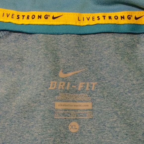 Blue Nike Livestrong Dri-Fit Quarter Zip - Picture 3 of 4