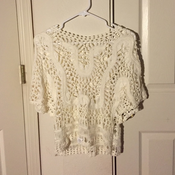 Handmade macrame beach coverup top