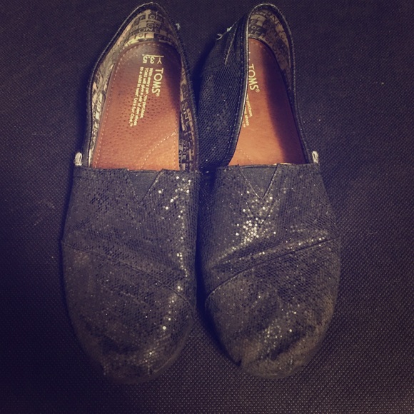 Black Sparkly Toms