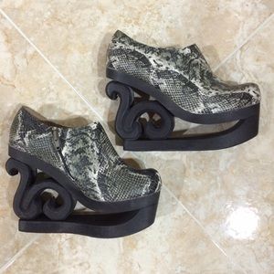 Jeffrey Campbell Snakeskin Skate Bootie