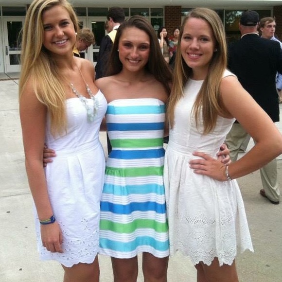 Lilly Pulitzer Dresses & Skirts - Lilly Pulitzer white green blue strapless dress