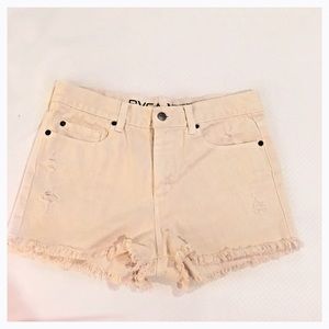 RVCA beige cut off shorts