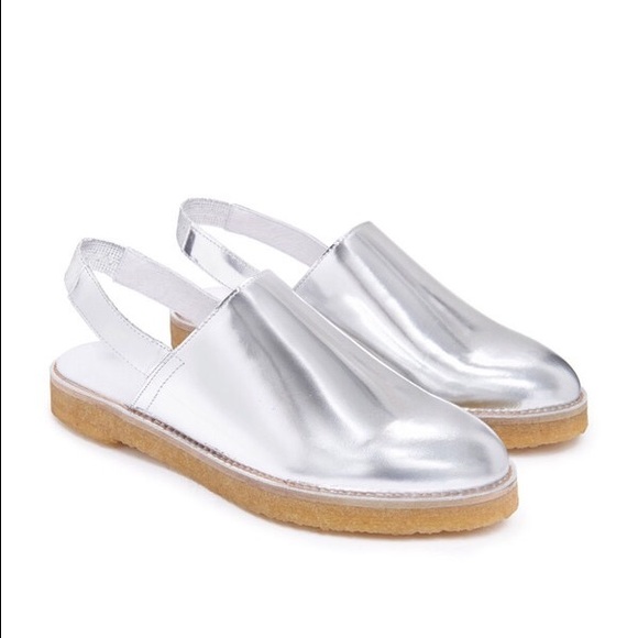 NWT Miista Elie silver mules