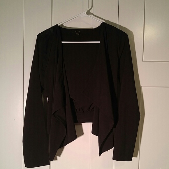 Cropped black blazer.