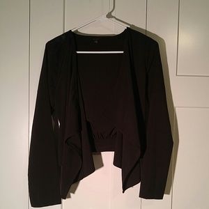 Cropped black blazer.