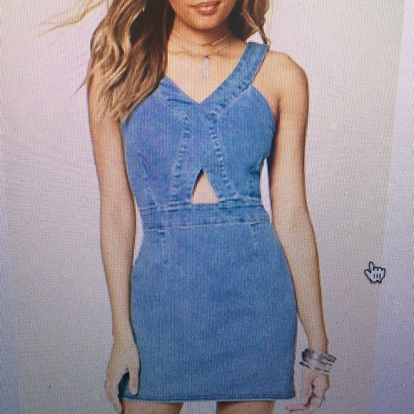 cutout denim dress