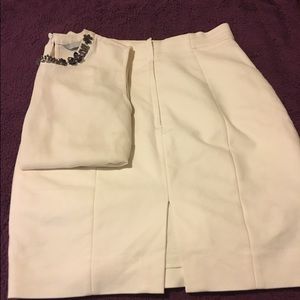 Ivory pencil skirt and blouse