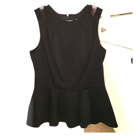 Mesh back, peplum top