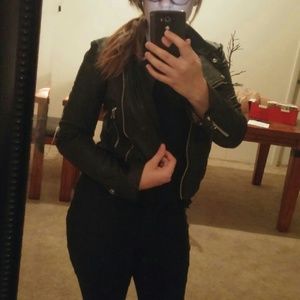 Faux Leather Studded Jacket