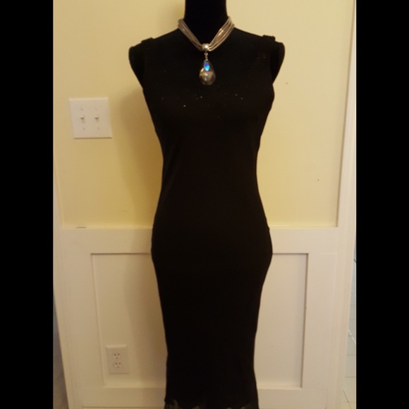 Showstopper! Silk LBD with Beaded Chandelier Back