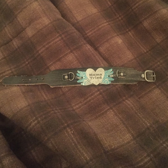 Mama tried leather cuff bracelet