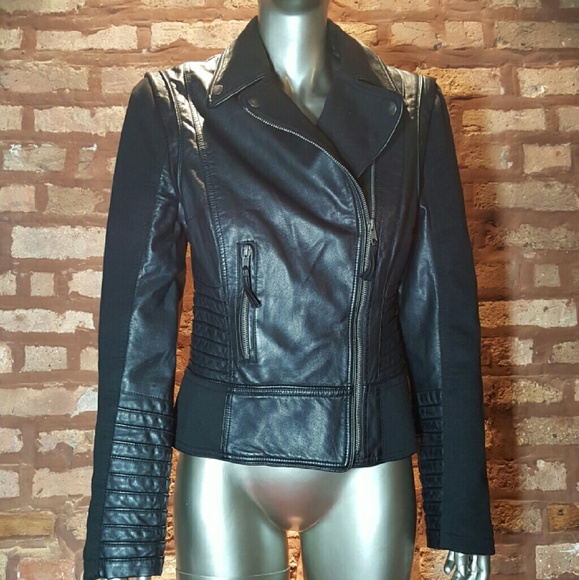 Miss Selfridge Vegan Leather Moto Jacket Sz M